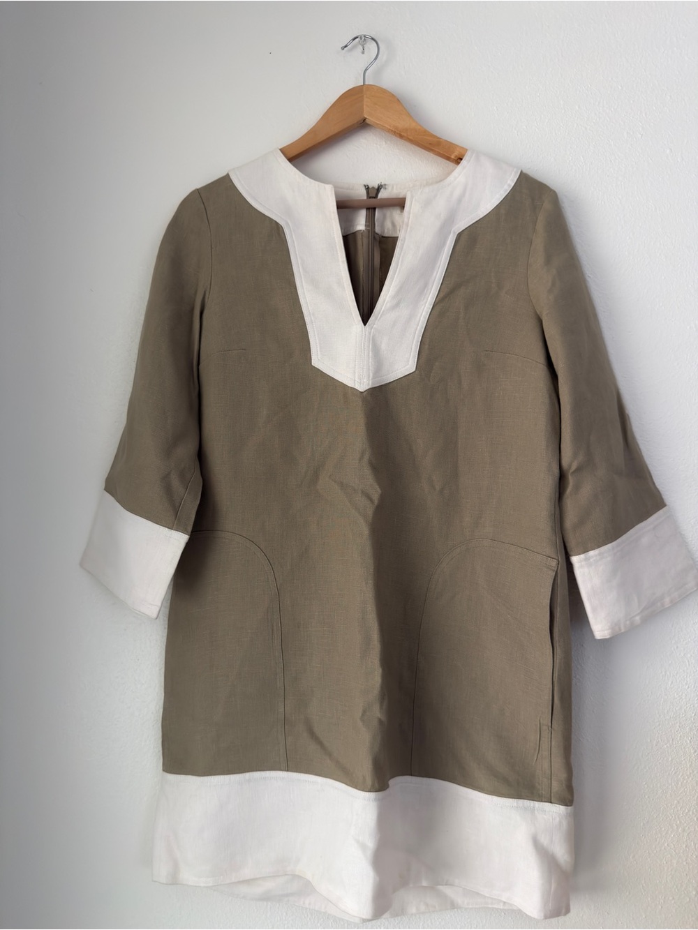 Michael Kors Linen 3/4 sleeve women's shift dress size S